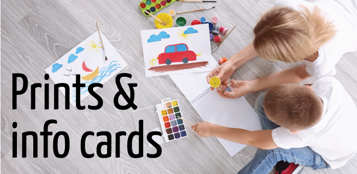 Prints and info cards